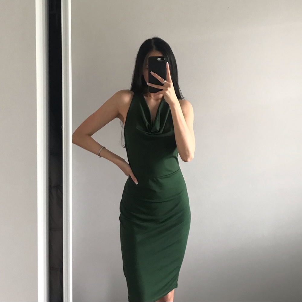 Another Story cowl neck midi dress